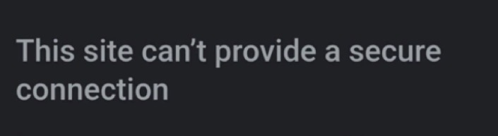 SSL Error - Site can't provide secure connection