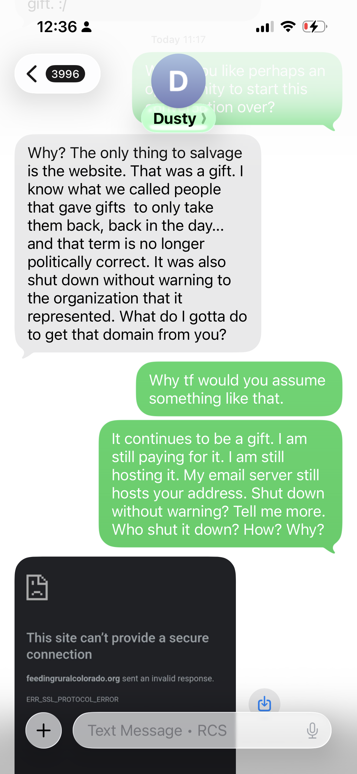 Text Thread Part 2 - SSL Error Discussion