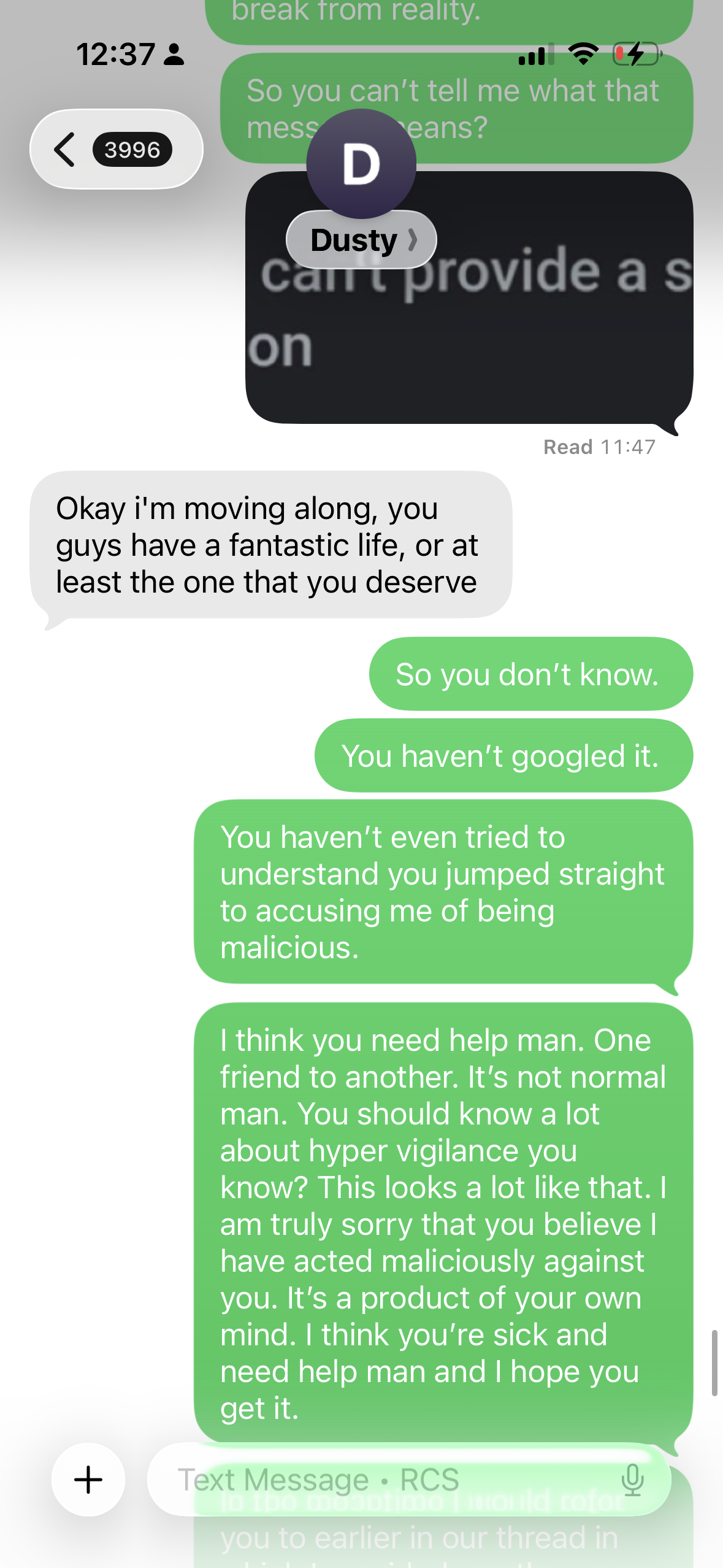 Text Thread Part 6 - Mental Health Discussion